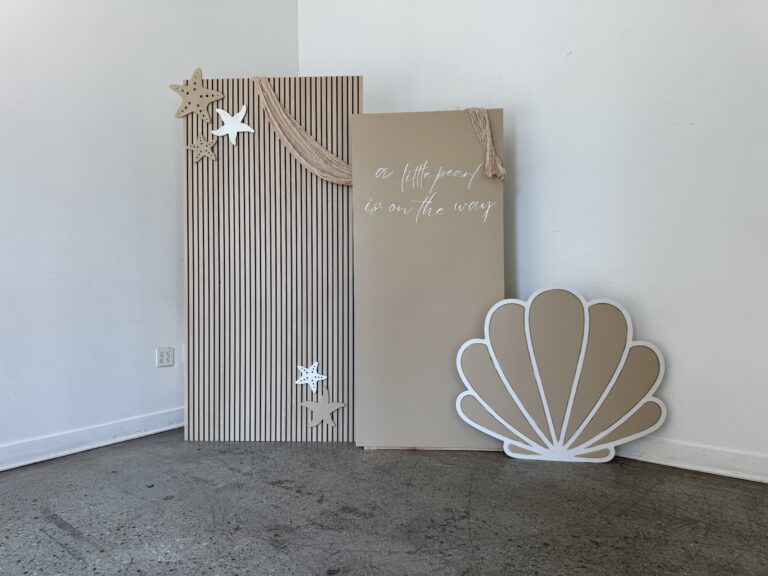 Wood and shell backdrop