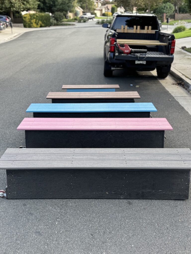 Painted skate ledge