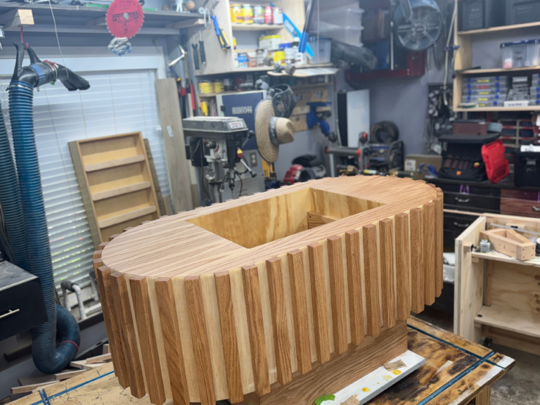 Slatted wood box