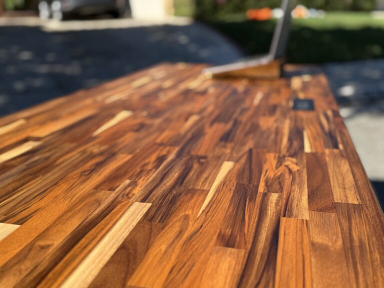 Hardwood desktop close up