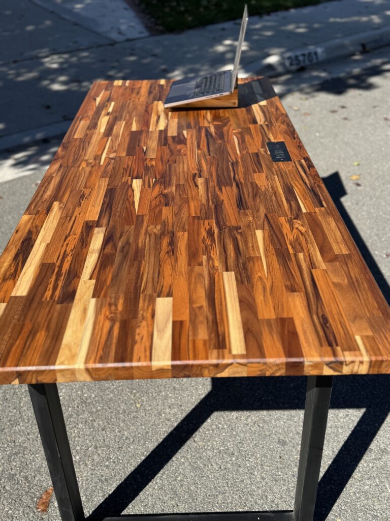 Hardwood desktop close up